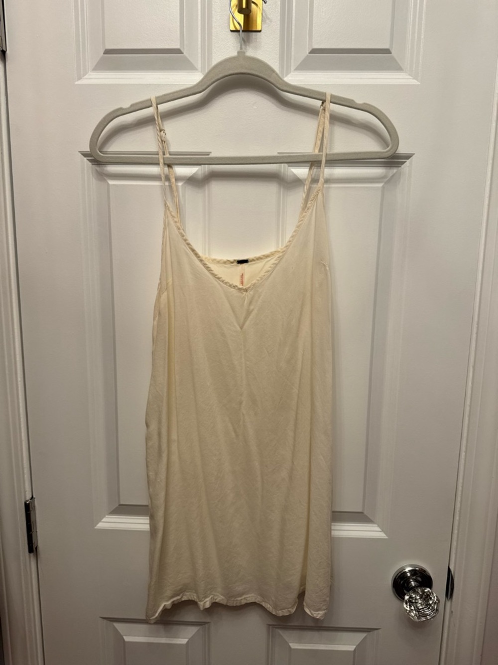 Free People Cream V-Neck Slip Top